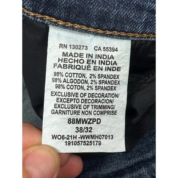 Wrangler Retro Men's Slim Straight Leg Blue Denim Jeans - Size 38x32 - Picture 6 of 6